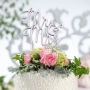 Metallic Silver Mr & Mrs Wedding Cake Pick Topper