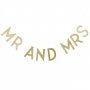 Mr & Mrs Gold Glitter Bunting