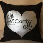 Newlywed Heart Mr & Mrs Personalised Wedding Pillow