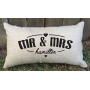 Personalised Mr & Mrs Lumbar Wedding Cushion - Gift