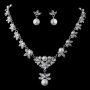 Floral Silver & White Pearl Necklace Set