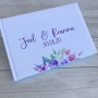 Personalised Bright Pink & Purple Floral Wedding Guest Book