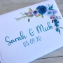Personalised Blue & Purple Floral Wedding Guest Book