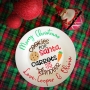 Personalised Santa Christmas Plate - Hand Decorated