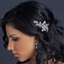 Petite Silver Floral Sparkling Rhinestone Bridal Hair Clip