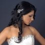 Petite Silver Floral Sparkling Rhinestone Bridal Hair Clip