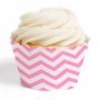 Pink Chevron Cupcake Wrappers - Pack of 12