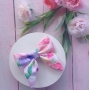Pink Purple Pastel Floral Watercolour Baby Bow Hair Clip or Headband