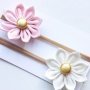 Pastel Pink & White Flower Blossom Stretchy Headbands