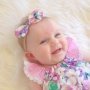 Olivia Purple Floral Spring Fling Baby Bow Headband