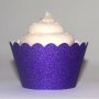 Purple Glitter Cupcake Wrappers