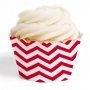 Red Chevron Cupcake Wrappers - Pack of 12
