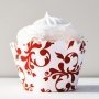 Red Filigree Cupcake Wrappers - Pack of 12