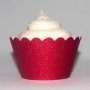 Red Glitter Cupcake Wrappers - Pack of 12