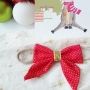 Red & White Pin Dot Christmas Bow Headband or Clip