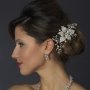 Rhinestone & Pearl Vine Silver Bridal Hair Comb