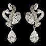 Rhodium Clear Marquise & Teardrop CZ Crystal Earrings