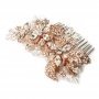 Rose Gold Abstract Floral Bridal Comb