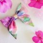 Rosie Pink Floral Baby Bow Headband or Clip