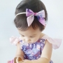 Rosie Pink Floral Baby Bow Headband or Clip