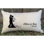 Personalised Silhouette Bride & Groom Wedding Cushion
