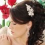Silver Abstract Floral Bridal Comb
