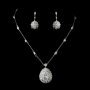Silver Clear CZ Flower Necklace & Earring Set
