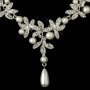 Antique Silver Diamond & Pearl Accent Jewellery Set