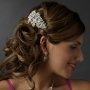 Silver Flower Wedding Hair Barrette Clip