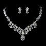 Silver Pearl & Crystal Bridal Jewellery Necklace Set
