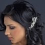 Silver Plated Floral Bridal Hair Clip With Freshwater Pealrs