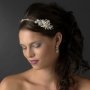 Silver Rhinestone Floral Side Accented Wedding Headband