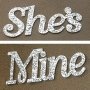 Silver Glitter She's Mine Shoe Stickers