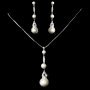 Simple Pearl & Rhinestone Necklace Set