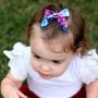 Summer Days Navy & Hot Pink Floral Bow Headband or Clip
