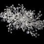 Swarovski Crystal & White Pearl Floral Vine Wedding Hair Comb