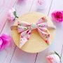 Tiny Pink Floral Baby Bow Headband or Clip