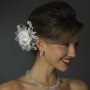 White Floral Organza & Lace Hair Clip
