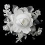 White Floral Organza & Lace Hair Clip