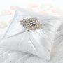 White Jewelled Motif Wedding Ring Pillow