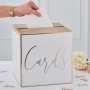 White & Gold Foil Wedding Post Box Card Holder