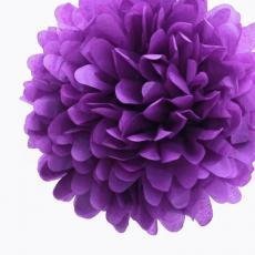 Royal Purple Tissue Pom Poms - Pack of 4